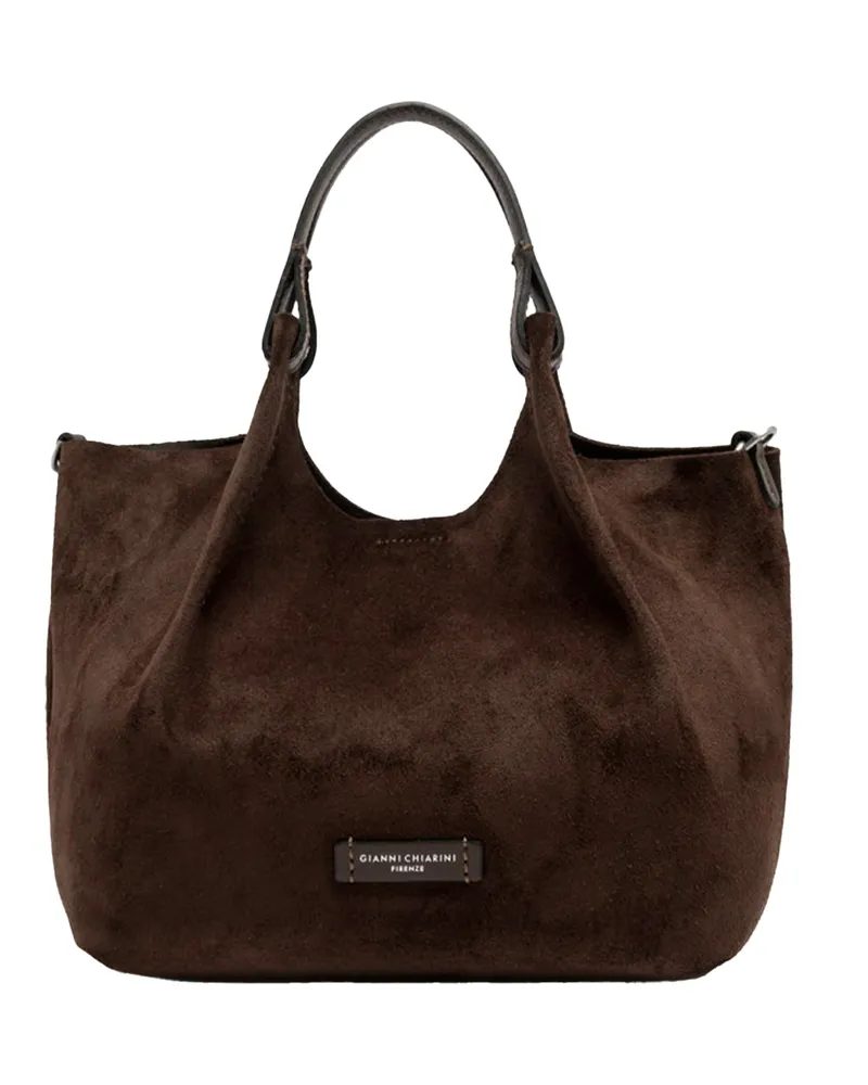 Gianni Chiarini Women's Handbag Dua Suede Mocha Handbags Hand Bags Brown
