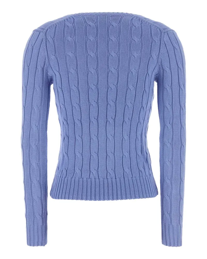 Ralph Lauren Cable-Knit Cotton Sweater — Blue Blue
