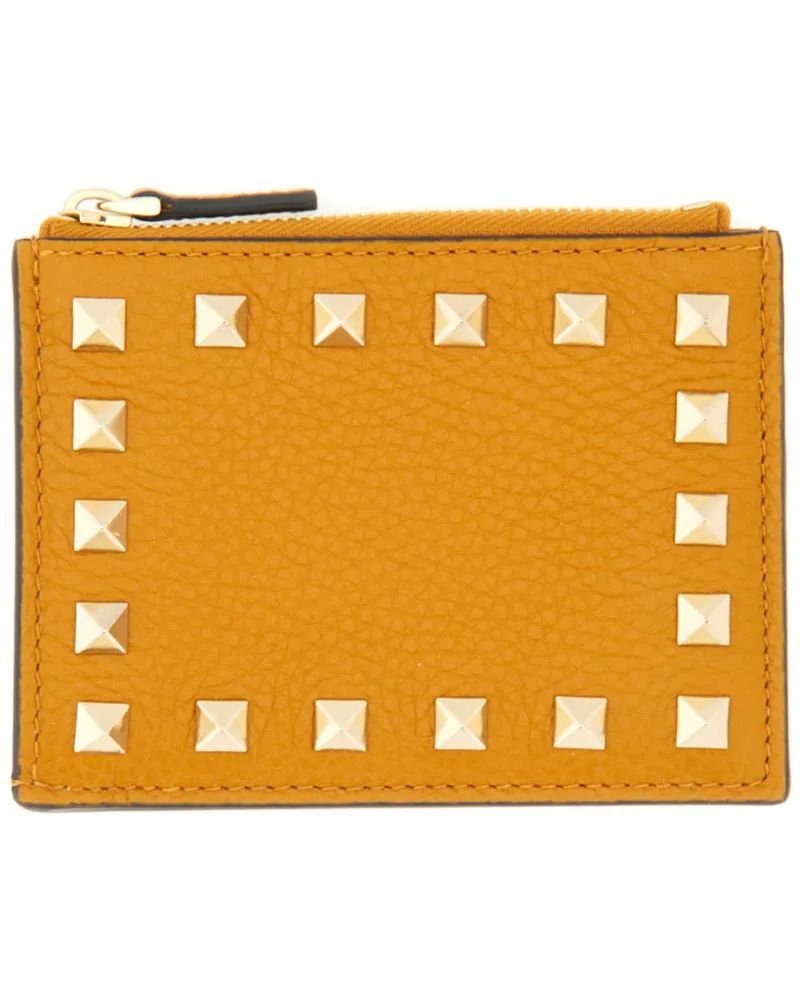 Valentino Garavani Rockstud Wallet — Orange Orange