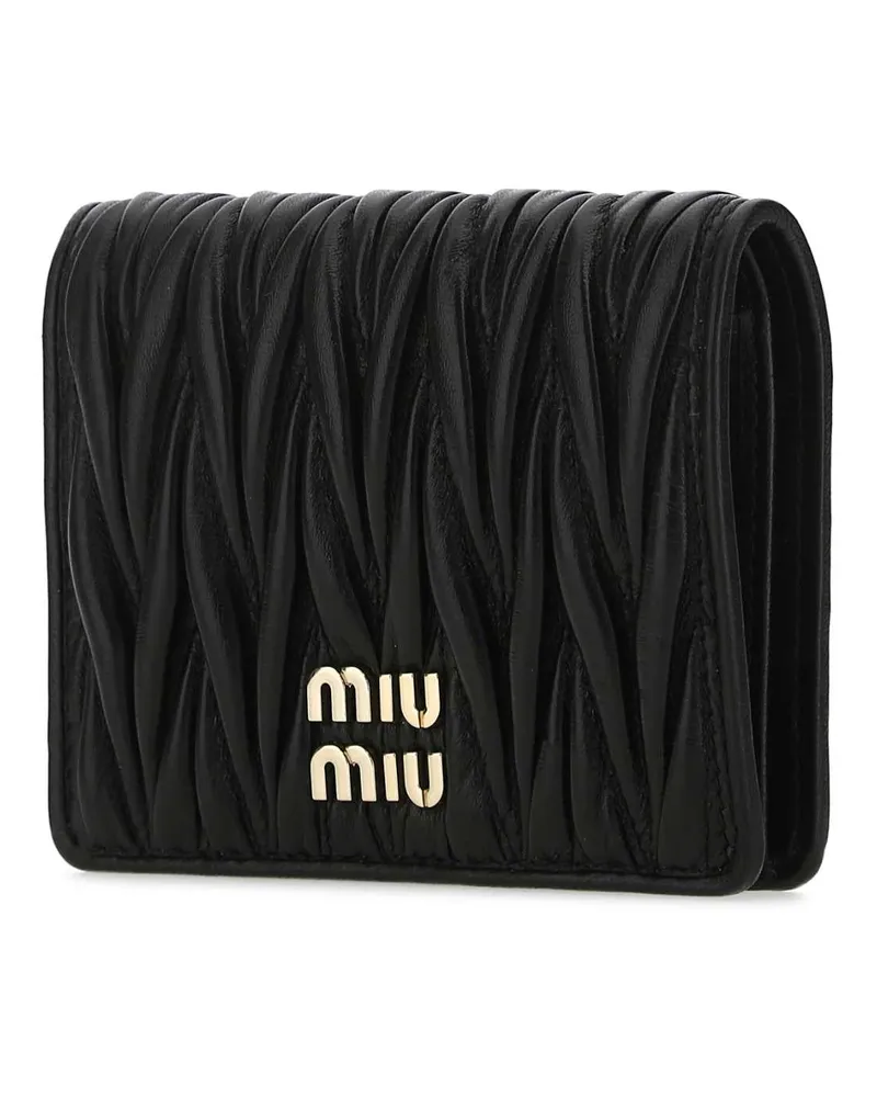 Miu Miu Women's Black Leather Wallet Nero Agnello Portafogli Black