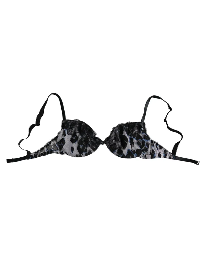 Roberto Cavalli Women's White Leopard Push Up Reggiseno Bra Underwear Nylon Elastane Clothing White