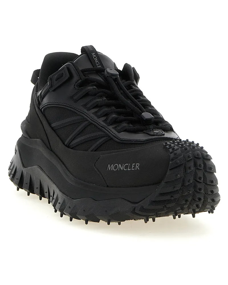 Moncler Men's Black Leather Athletic Sneakers Black