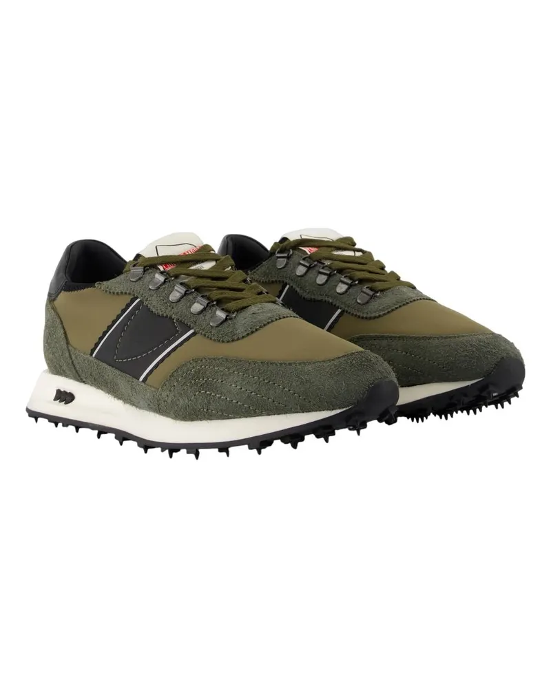 Philippe Model Men's Tour Low Sneakers -  Leather Green Calfskin Shoes Green