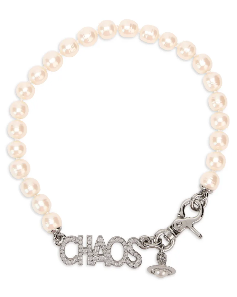 Vivienne Westwood Pearl Chain with Pendant Bracelet — Ivory Ivory