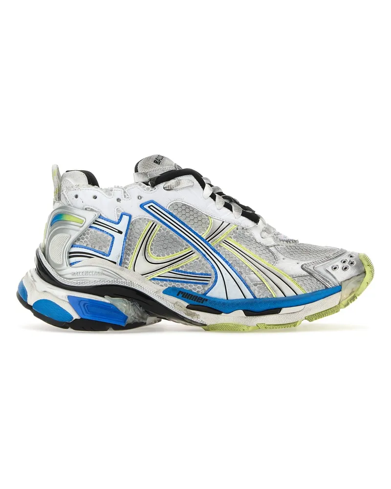 Balenciaga 772774w3rmu 9074 Whiteyellowblue Cotton - Sole: Rubber Sneaker White