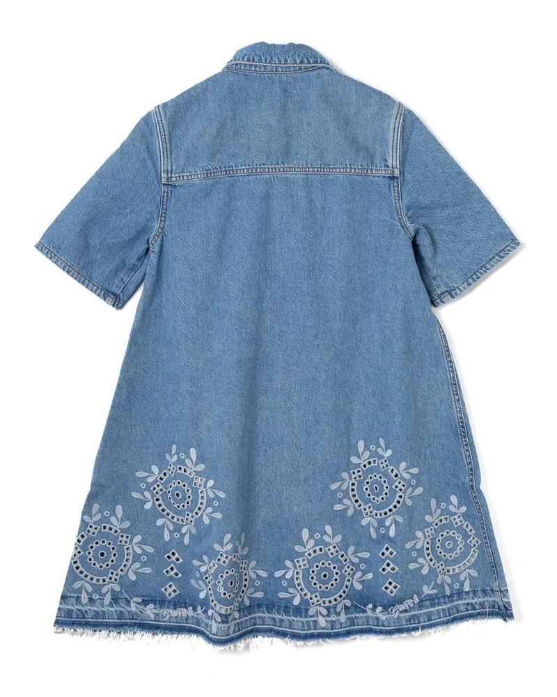 Ganni Broderie Anglaise Dress — Blue Blue