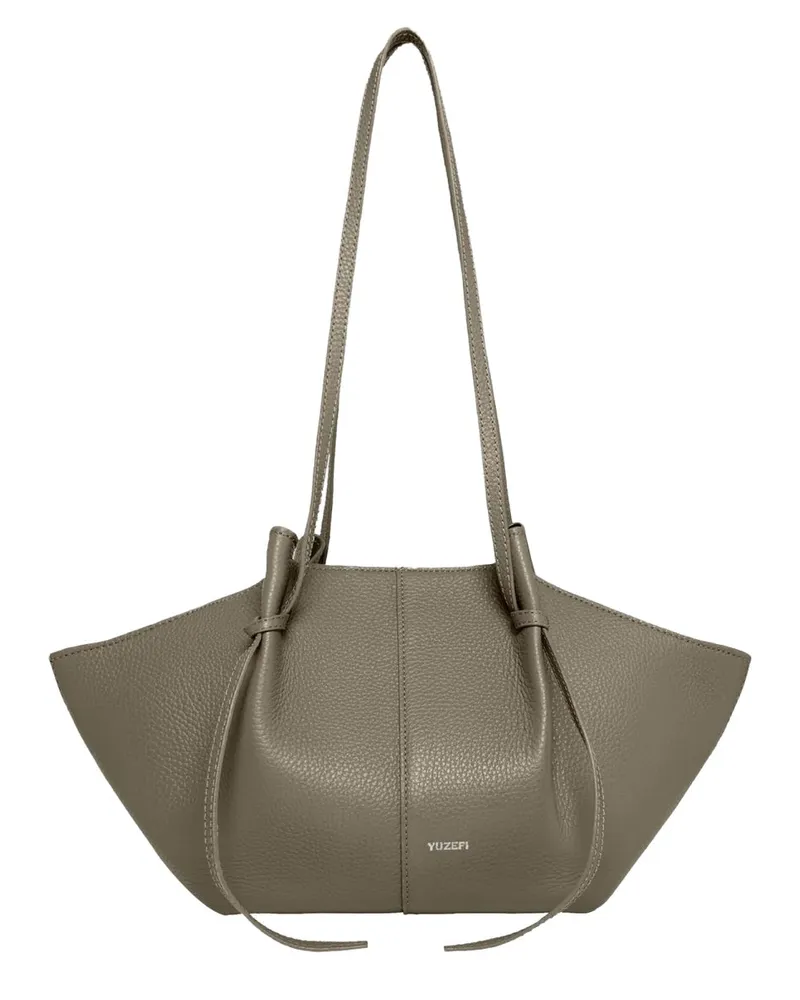 YUZEFI Women's Shoulder Bag Mochi Beige Leather Beige