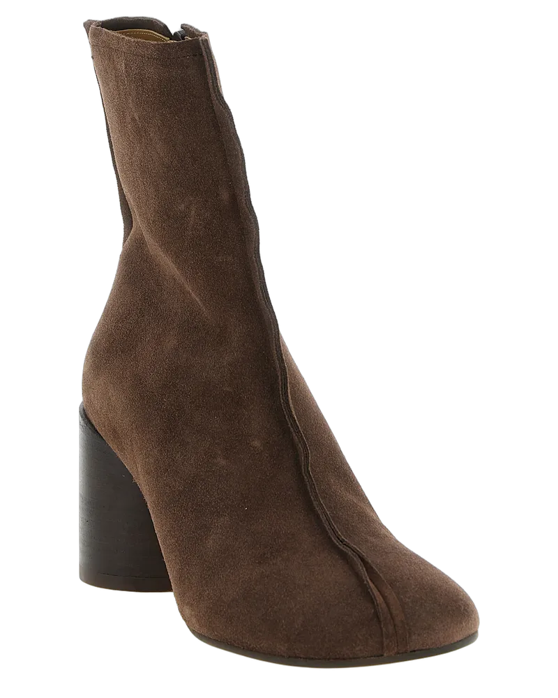 Maison Margiela Women's Brown Cowhide Ankle Boots Brown