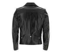 Men's Leather Biker Jacket Black Lamb