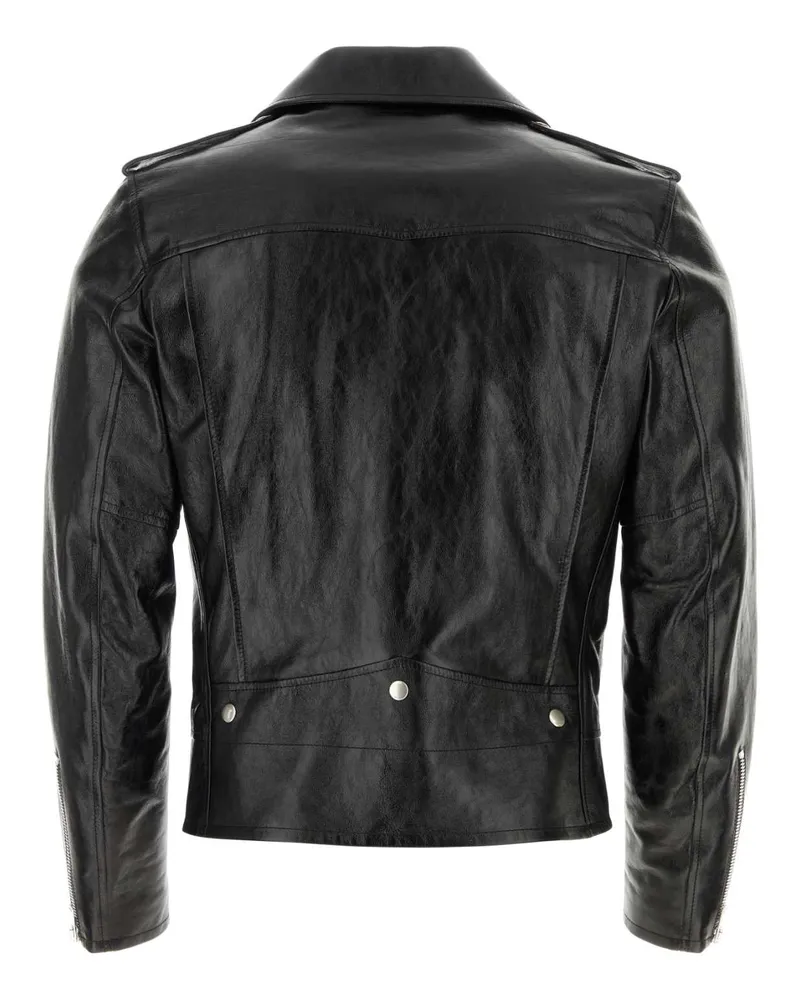 Saint Laurent Men's Black Leather Jacket Exterior: Lamb Lining: Cupro Giacche Pelle Black