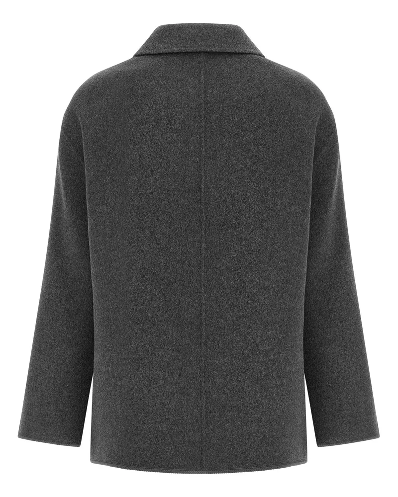 Róhe Wool-Cashmere Pankou Closure Coat — Grey Grey