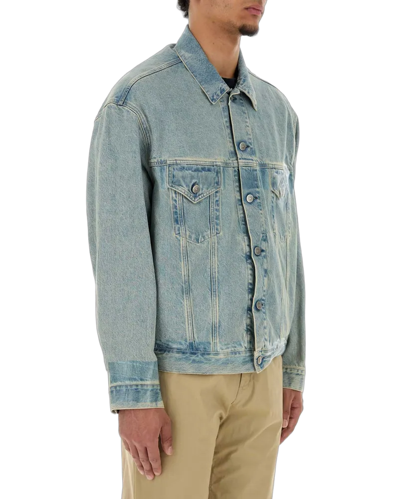 Maison Margiela Iceblue Exterior: Cotton Giubbini Jacket Blue
