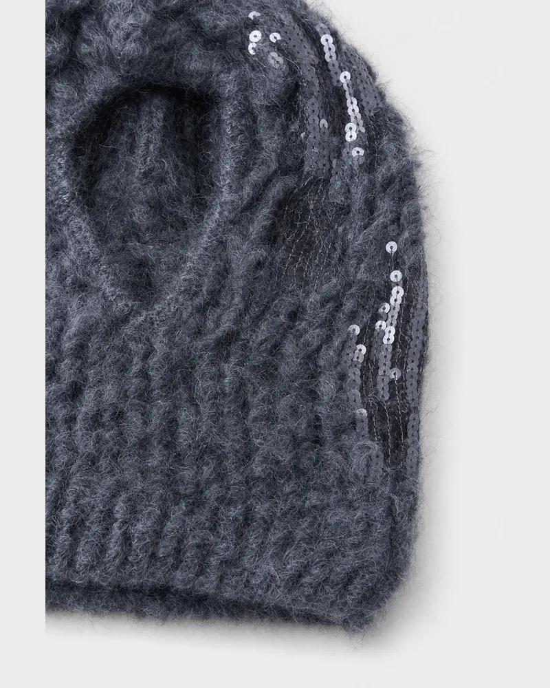 Brunello Cucinelli Womens Dark Grey Wool Knit Hat Gray Accessories & Slg Gray
