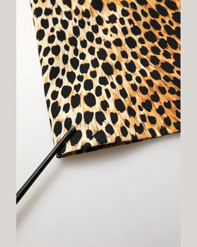 Dolce & Gabbana Leopard-Print Silk Dress — Brown Brown