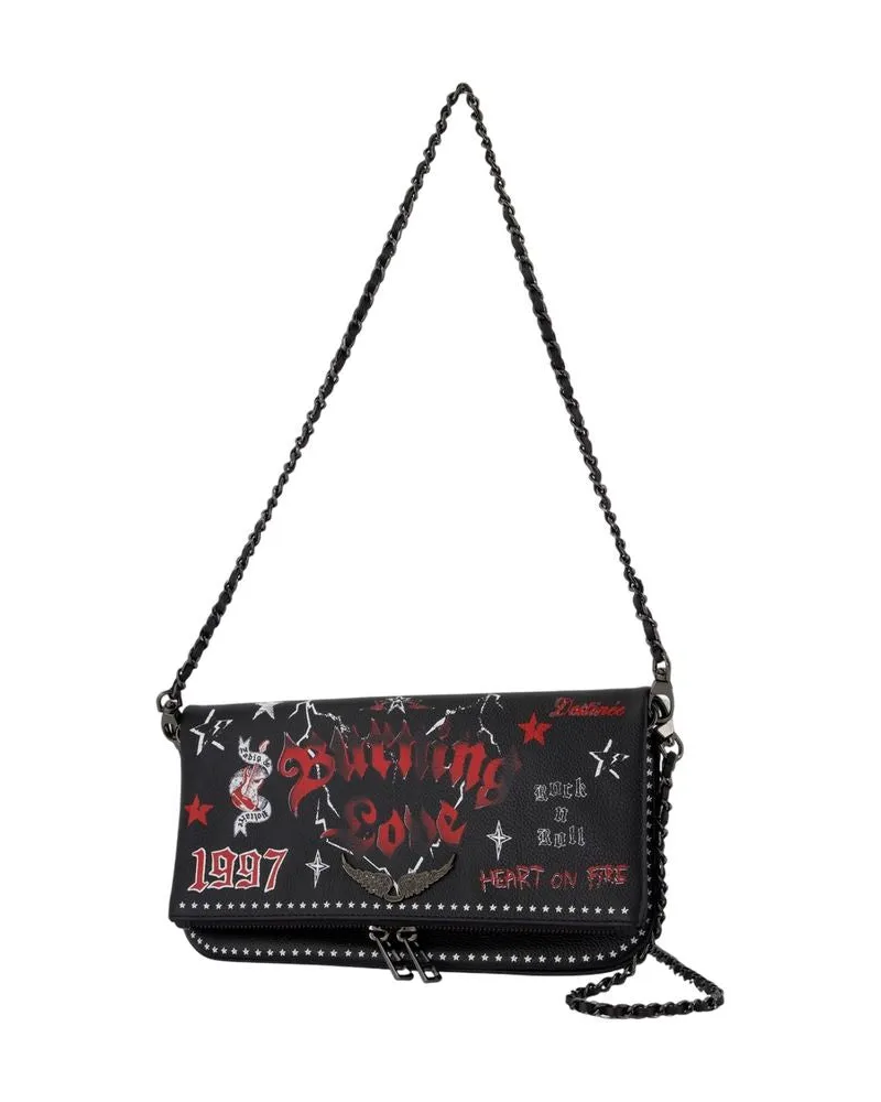 Zadig & Voltaire Women's Rock Wallet On Chain -  Leather Black Calfskin Bags Wallets-On-Chain Black