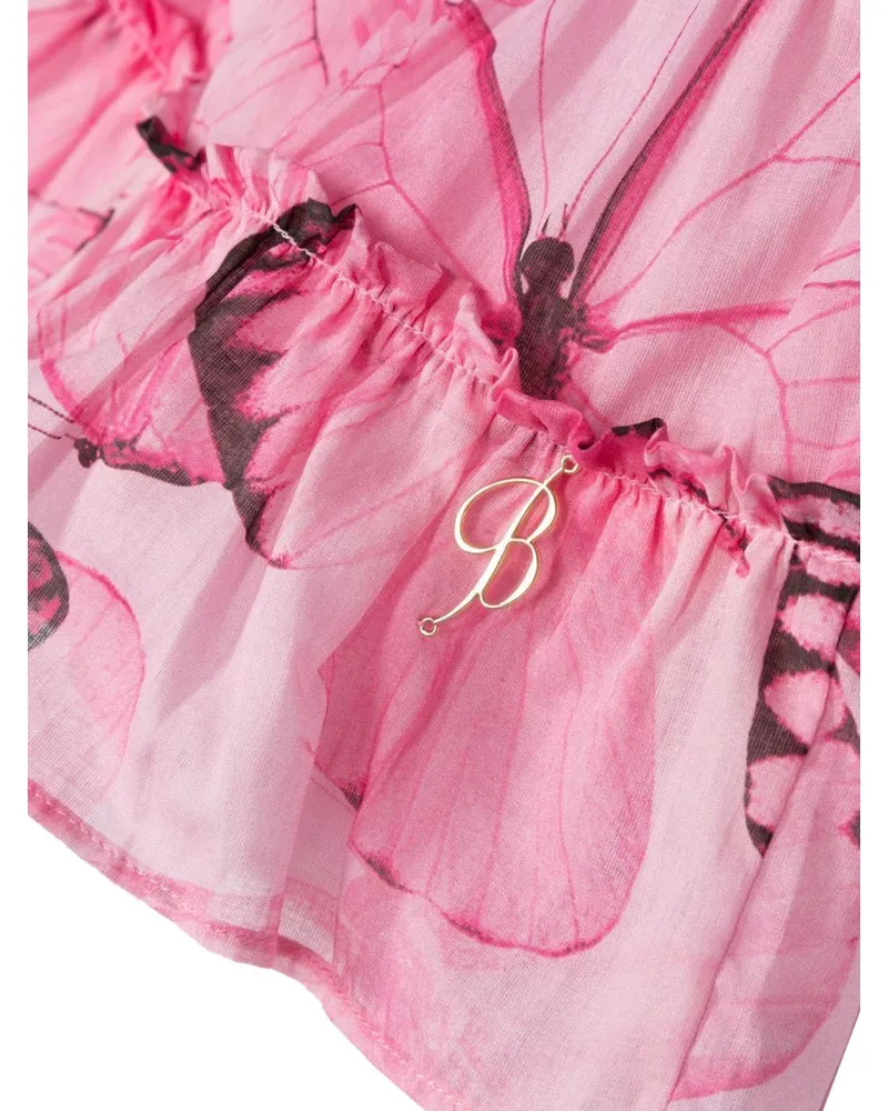 Blumarine Printed Cotton Dress — Pink Pink
