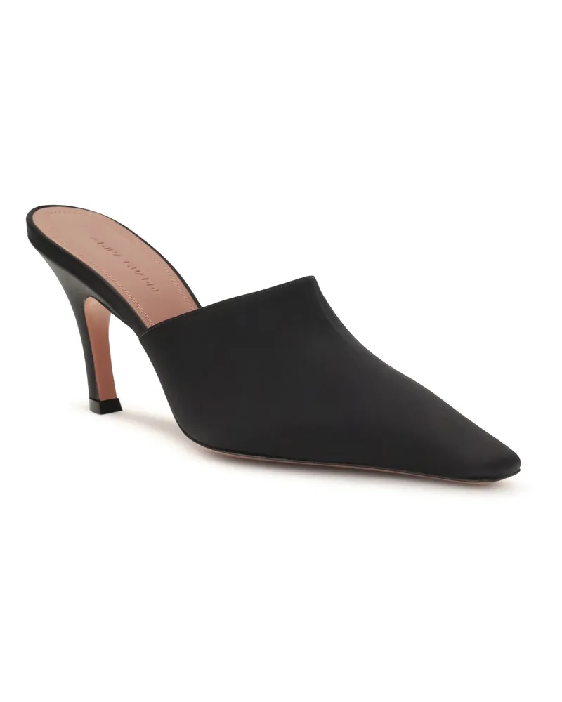 Amina Muaddi Women's Jamie Mules Sandals Black Silk Black