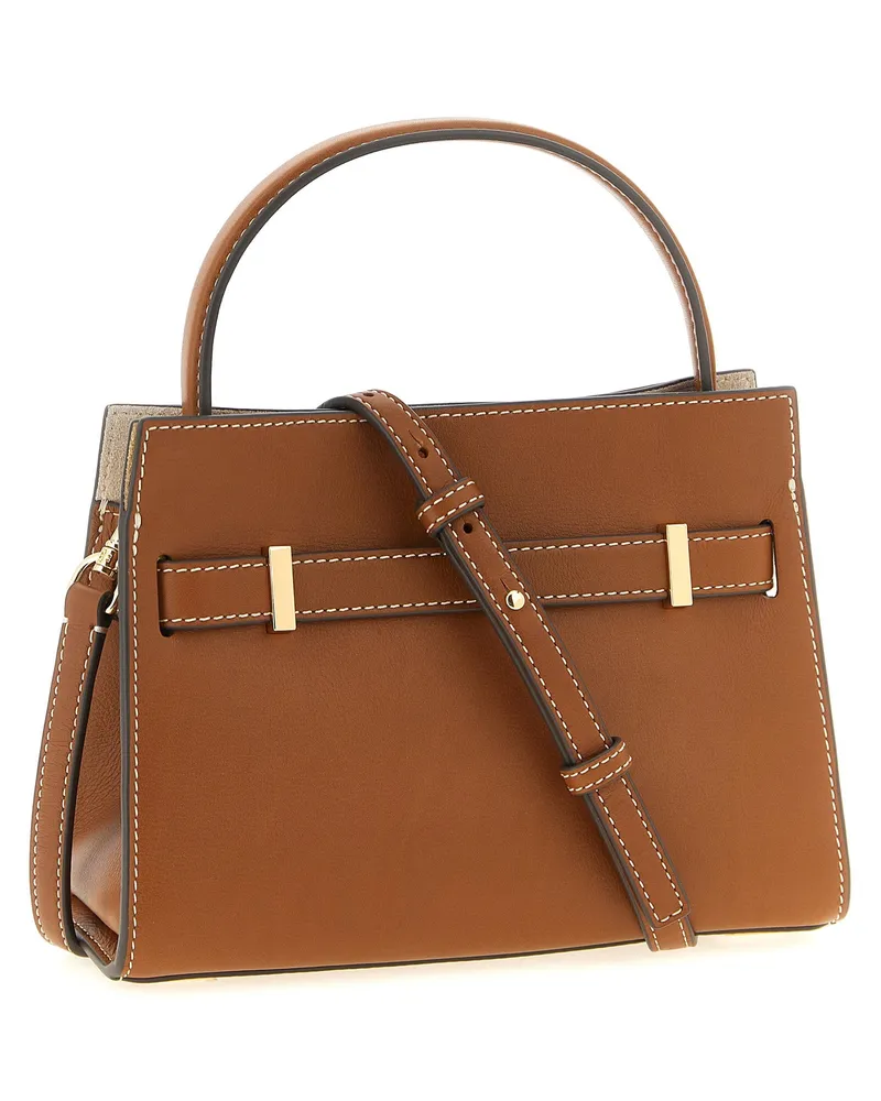 Tory Burch Structured Leather Top Handle Bag — Cognac Cognac