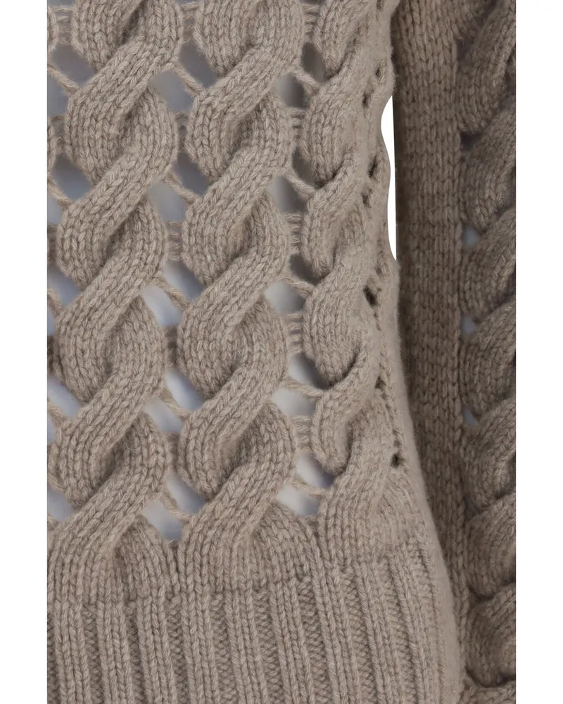 P.A.R.O.S.H. Women's Turtleneck Sweater Taupe Fleece Wool (ovis Aries Beige