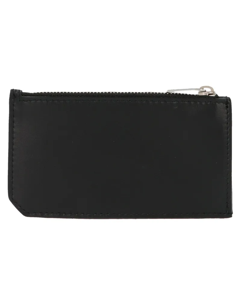 Saint Laurent Monogram Leather Card Case — Black Black