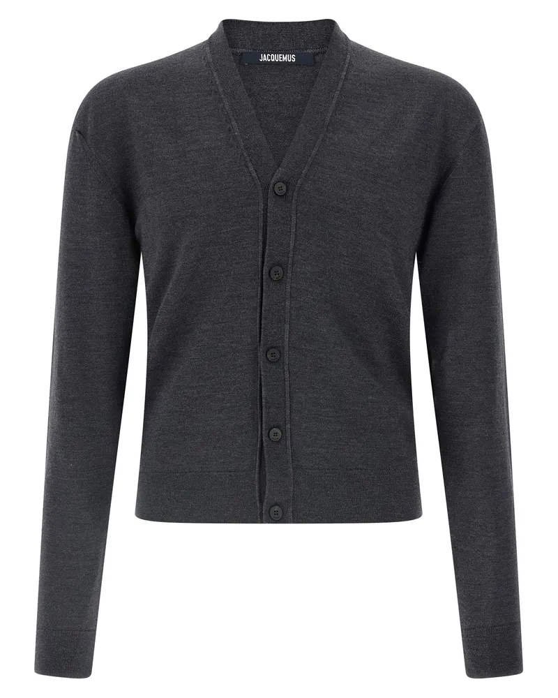 Jacquemus Merino Wool Cardigan — Gray Gray