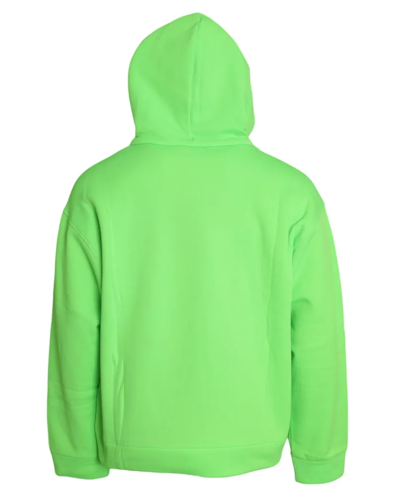 Dolce & Gabbana Men's Neon Polyester Hoodie Green Clothing Green