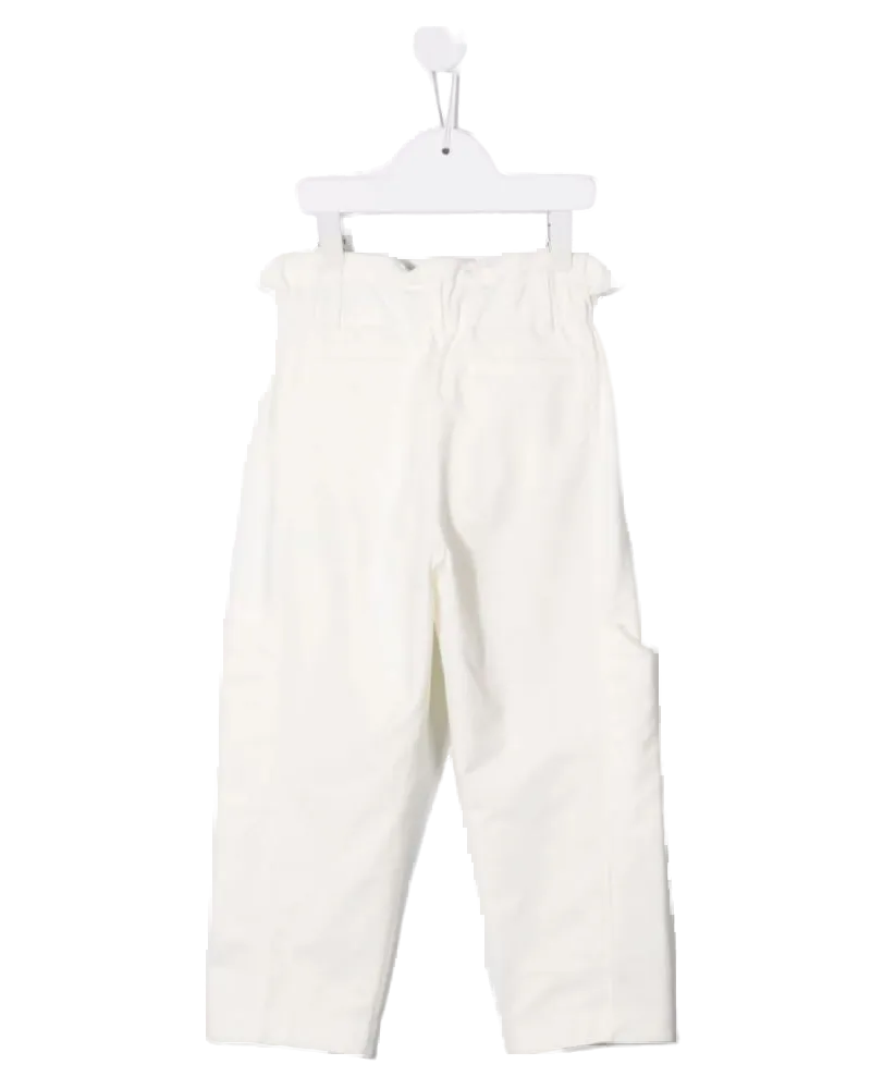 Brunello Cucinelli Kids' Belted Tapered Trousers Aw21 G White