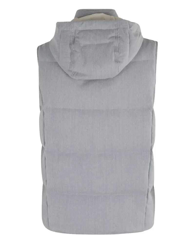 Eleventy Women's Hooded Quilted Gilet Aw25 M Grey