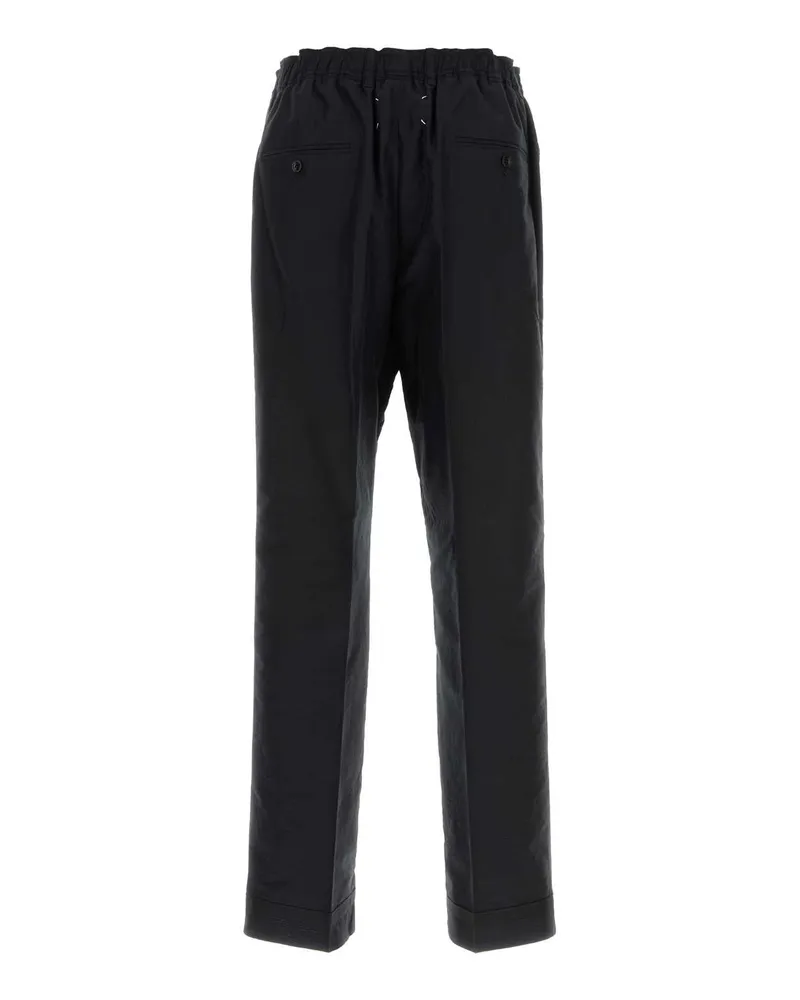 Maison Margiela Darkblue Exterior: Cotton Nylon Silk Pantaloni Trousers Blue