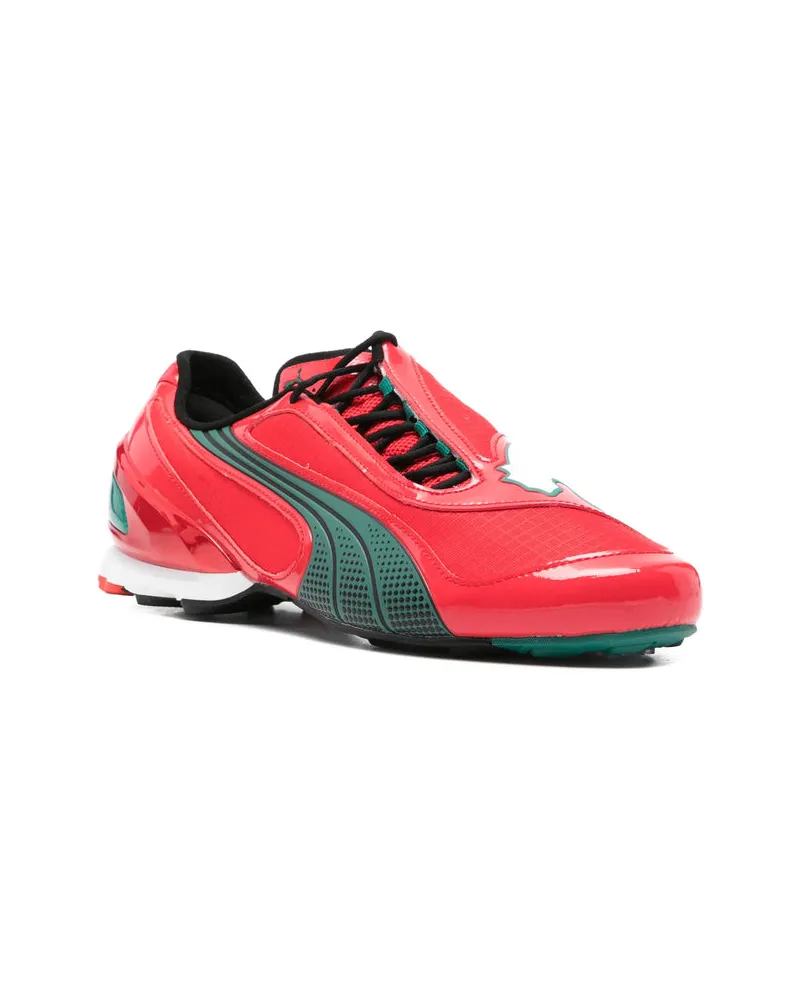 Puma Red and Green Panelled Sneaker — Red Red