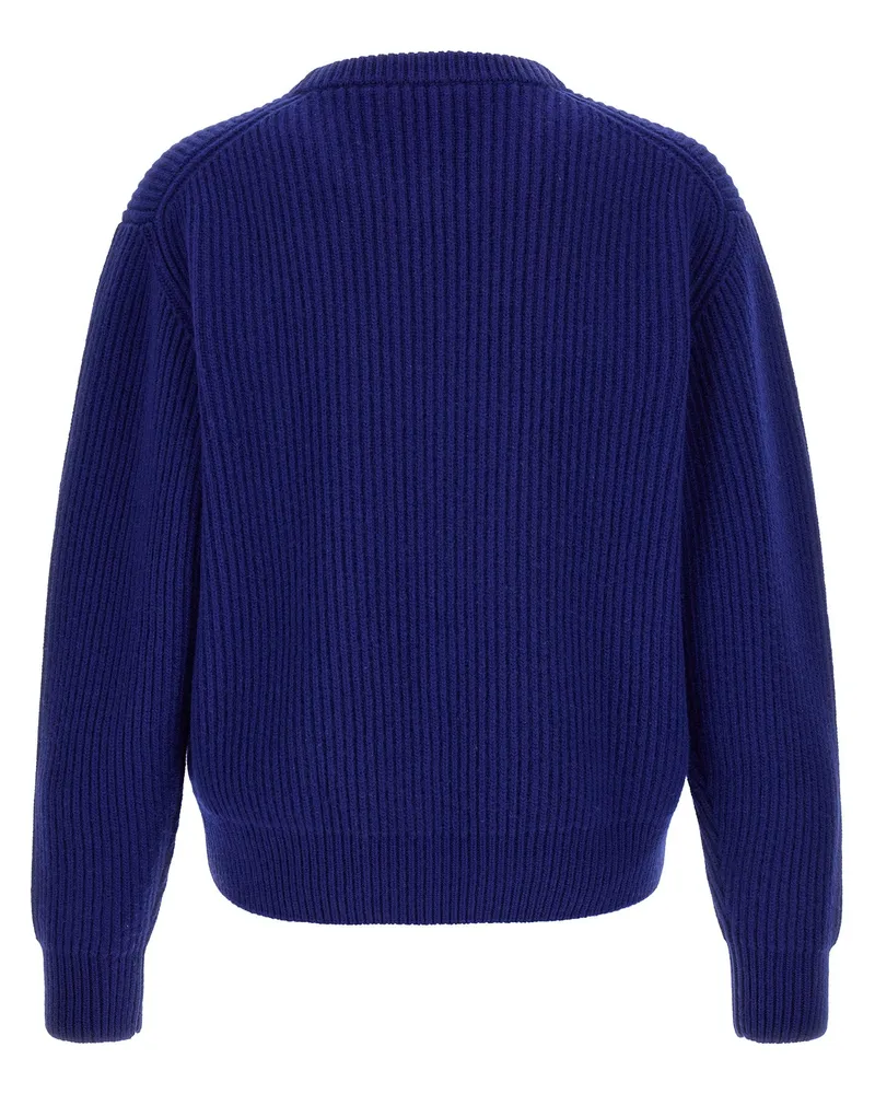 Jil Sander Fisherman's Rib Wool Sweater — Navy Navy