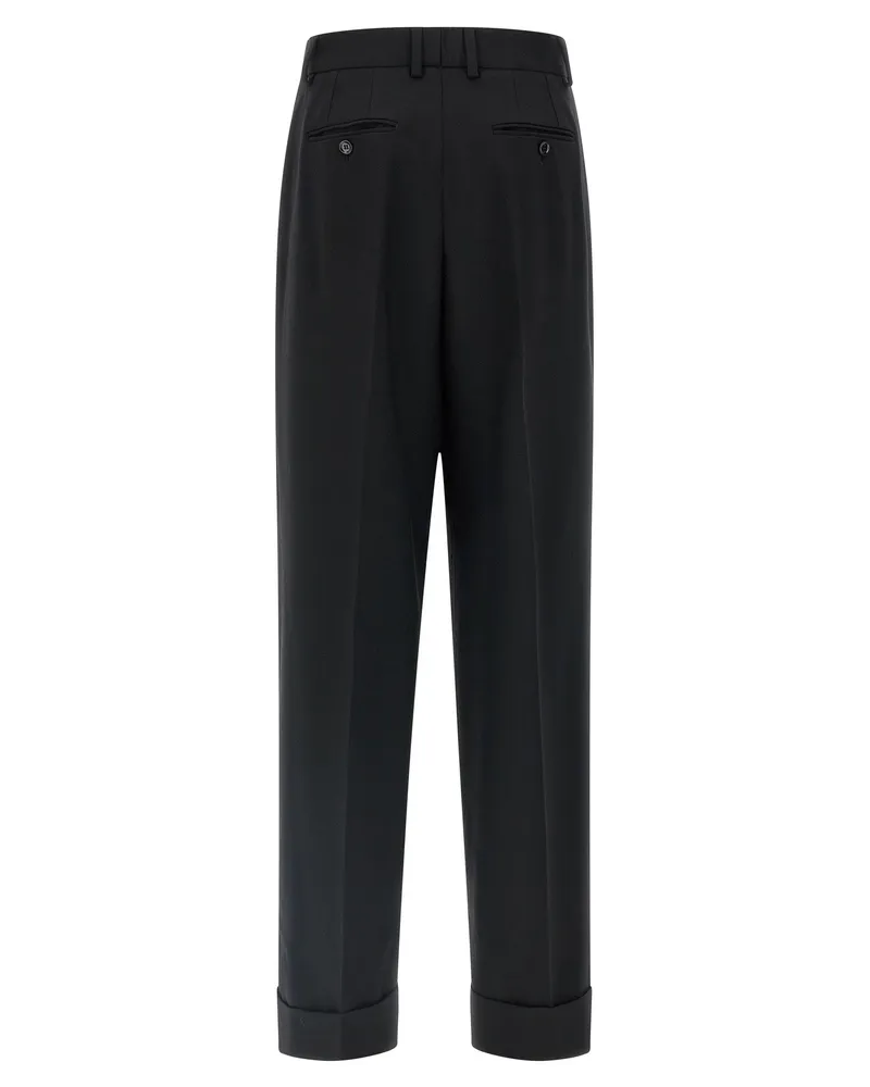 Dolce & Gabbana Stretch Virgin Wool Trousers — Black Black