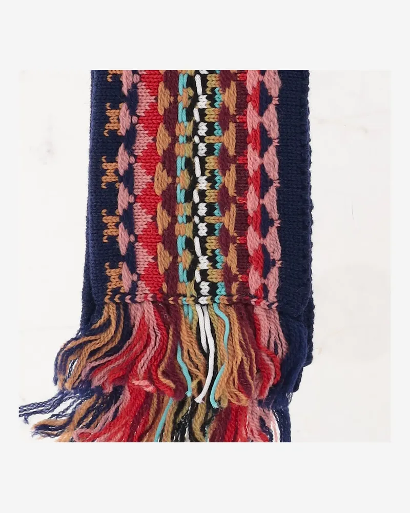 Dries van Noten Women's Scarf Wool Navy Scarfs Navy