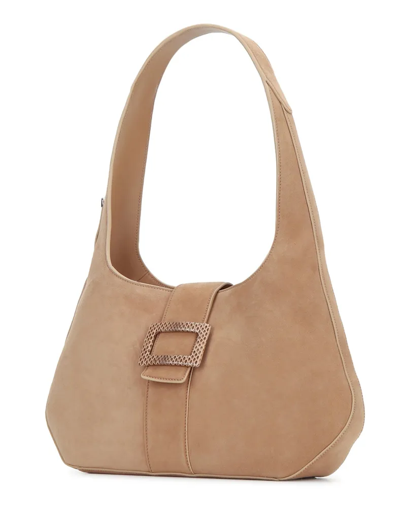 Roger Vivier Women's Belle Vivier Covered Hobo Small S812tabaccoc806cappuccinoc808biscottom Borse A Mano Beige