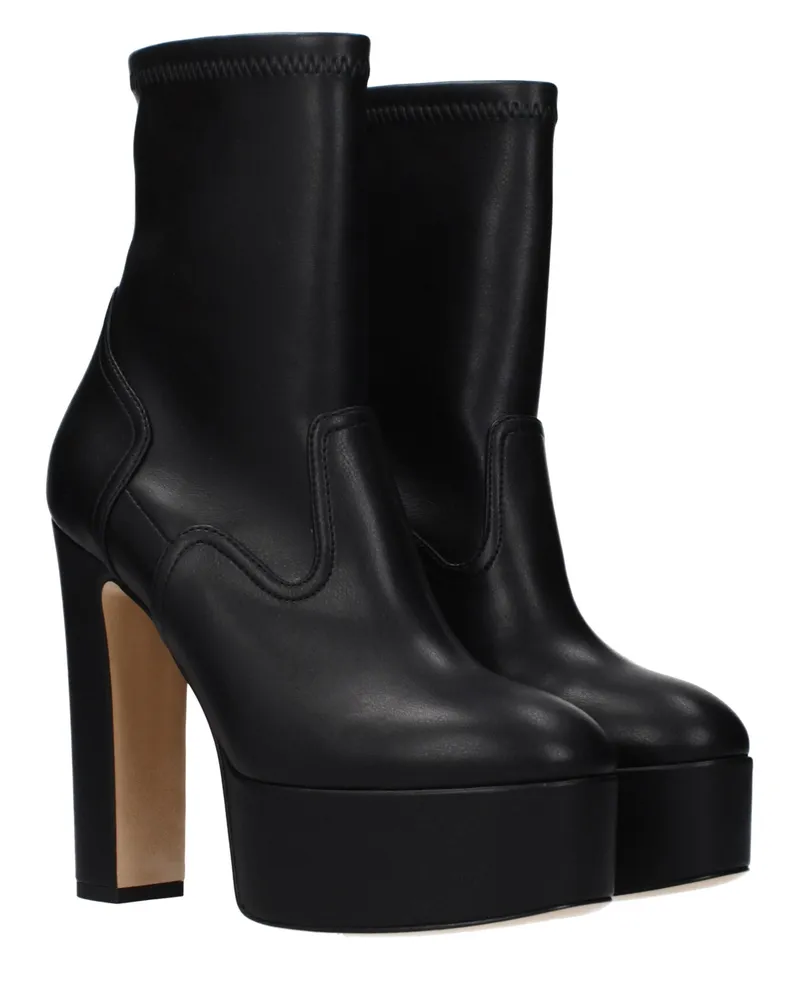 Casadei Women's Black Leather Ankle Boots Black
