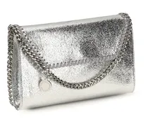Women's Falabella Metallic Fabric Shoulder Bag Silver Polyester