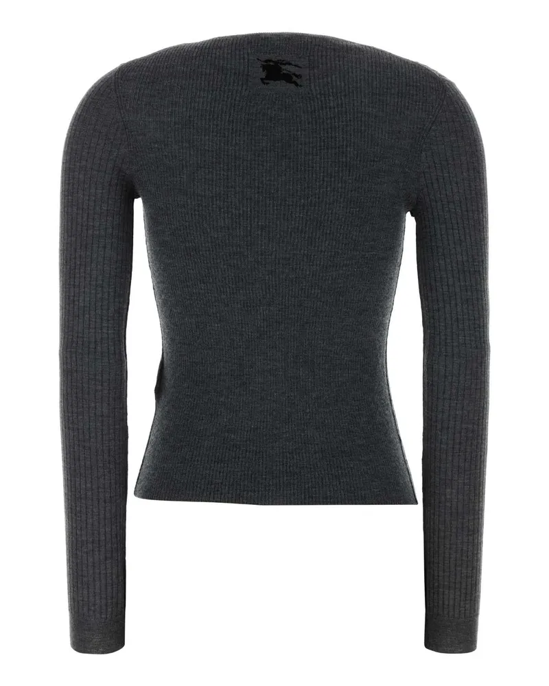 Burberry Women's Dark Grey Cashmere Cardigan Greymelange Exterior: Maglieria Sweater Gray
