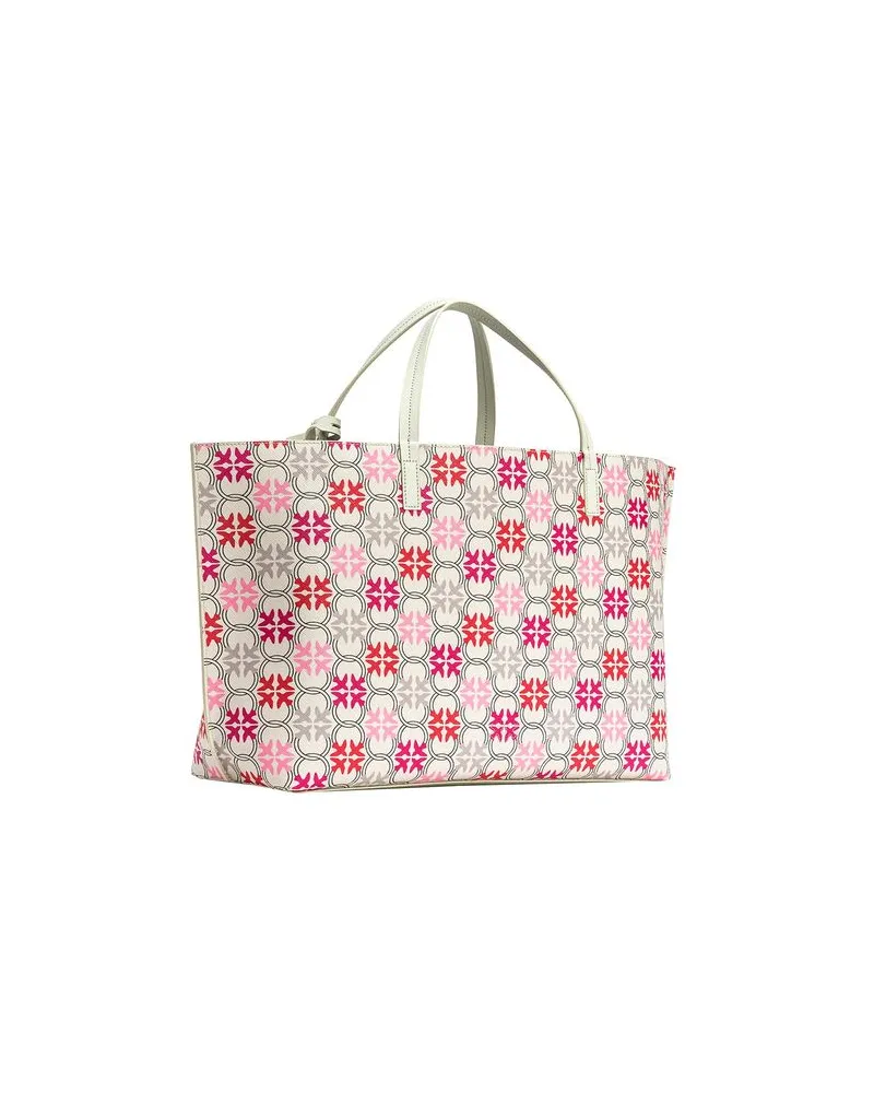 Pinko Women's Shopper Bag White-Fuchsia-Red Polyethylene Polyurethane Cowhide Shopper-bags White
