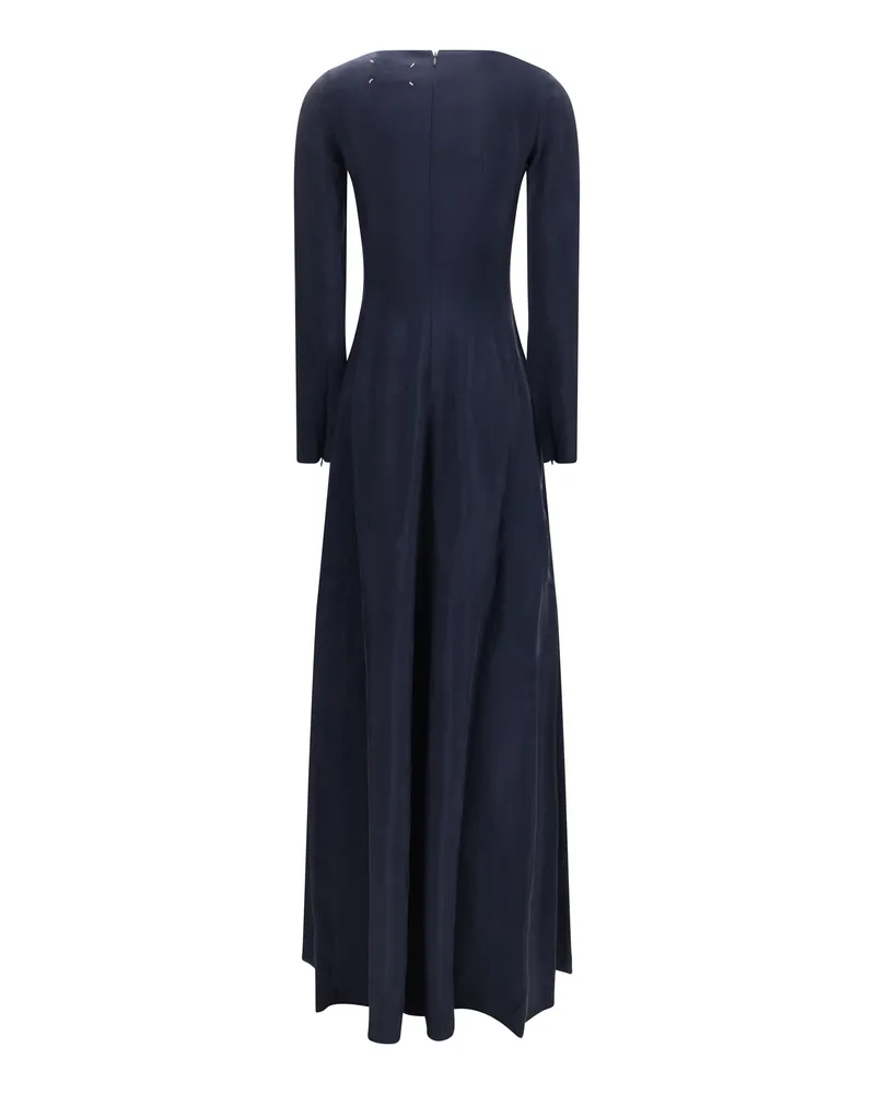 Maison Margiela Cupro Crew Neck Dress — Navy Navy