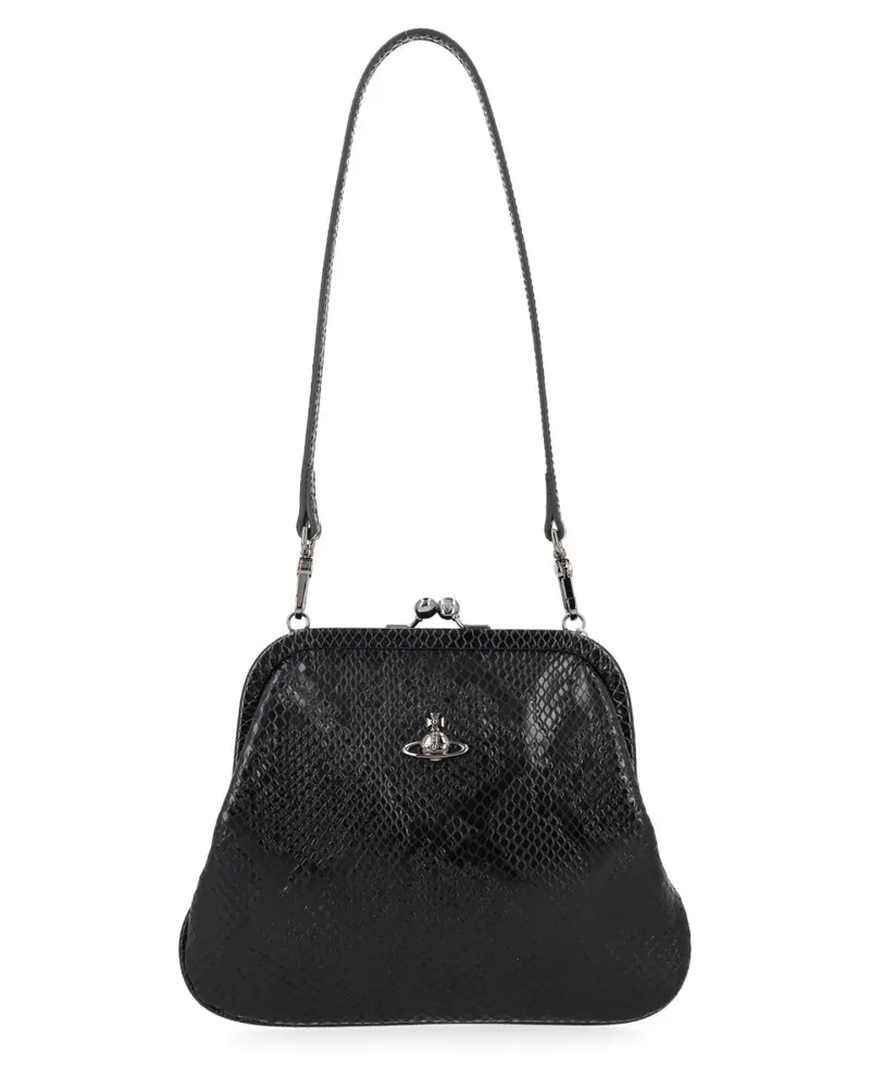 Vivienne Westwood Women's Bag Viviennes Clutch Black Calf Leather Shoulder Black