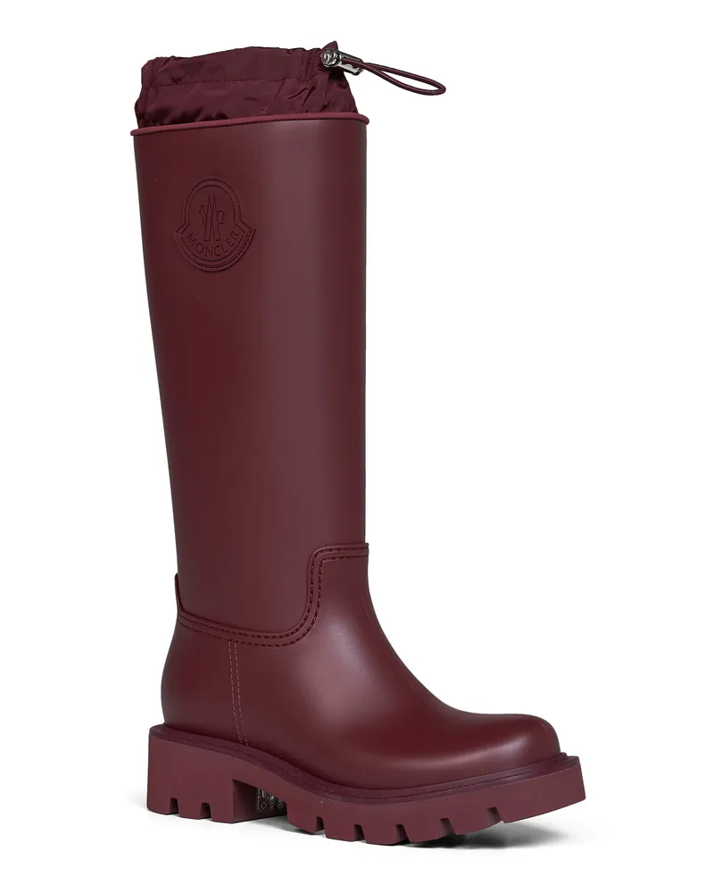 Moncler Kickstream High Rain Boot — Burgundy Burgundy