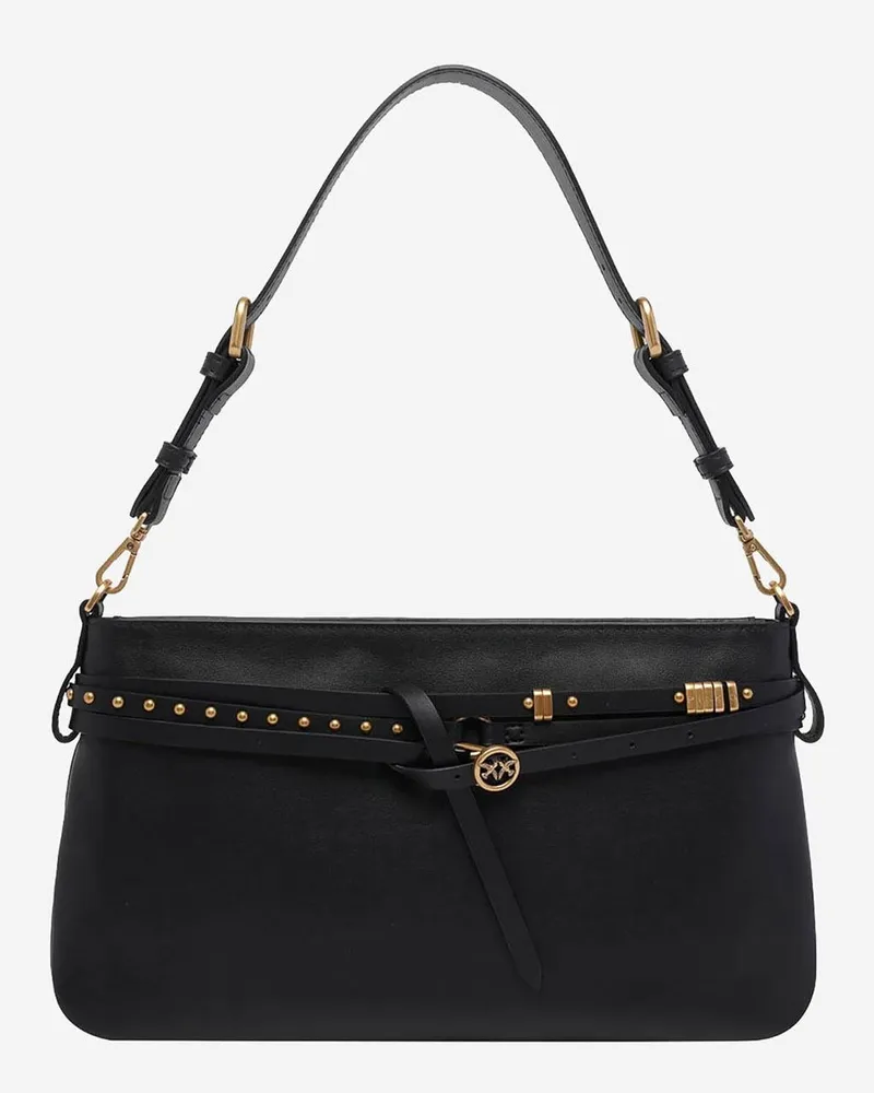 Pinko Women's Leather Shoulder Bag Black Black