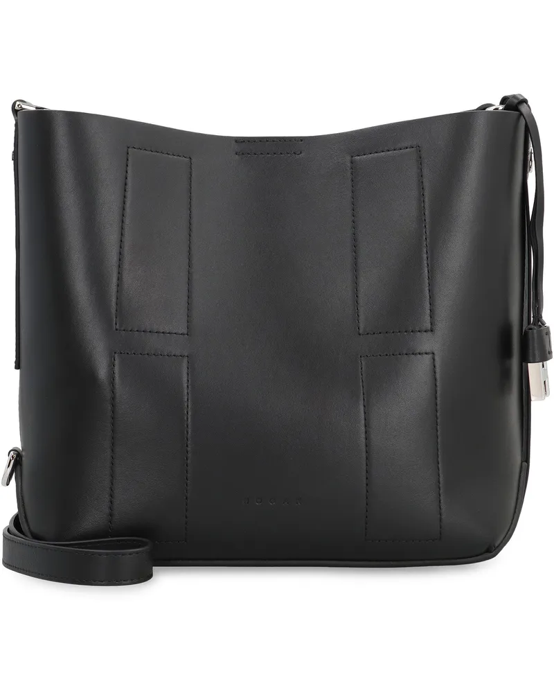 Hogan Women's Hocket Piccola Hobo Bag Black Calf Leather Shoulder Black