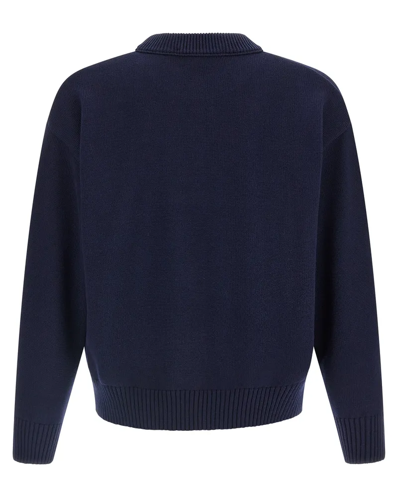 AMI Paris Men's Blue Wool Cardigan Clothing Blue
