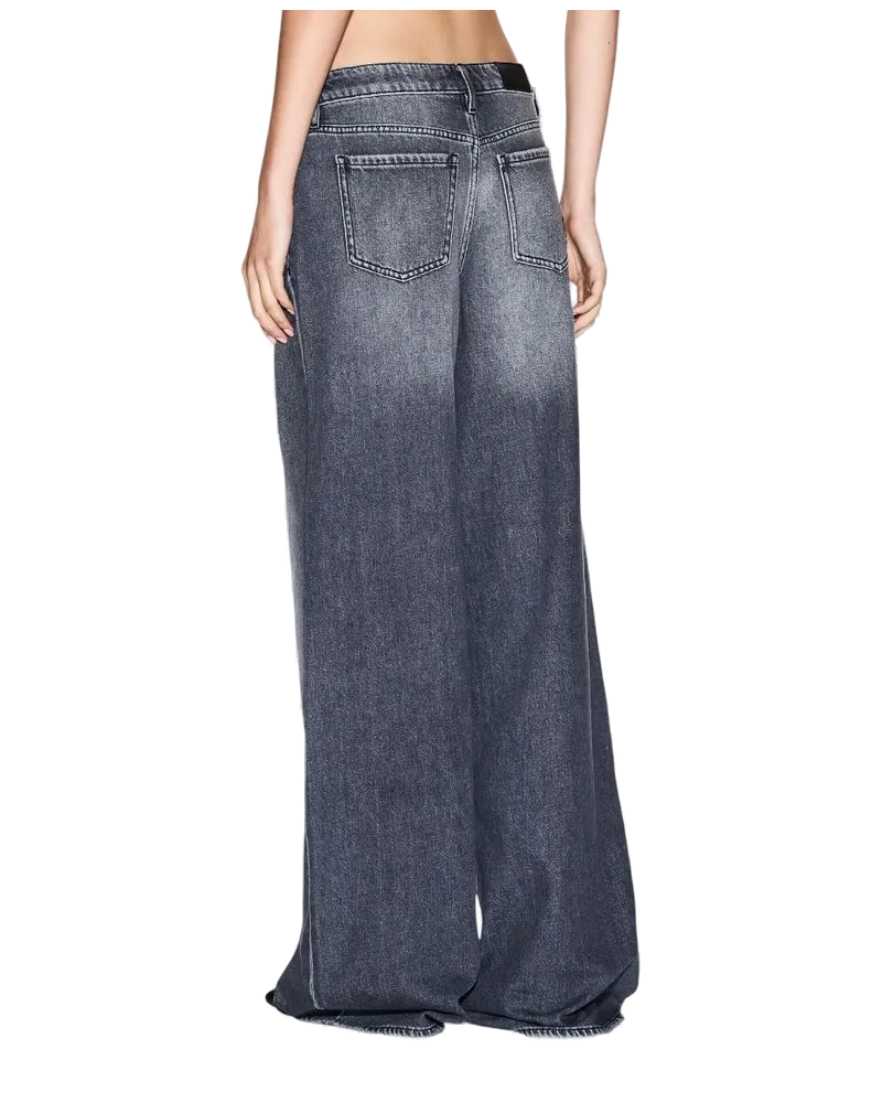Armani Exchange Wide-Leg Cotton Jeans — Gray Gray