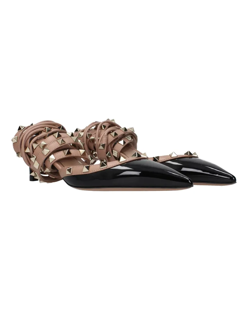 Valentino Garavani Women's Black Leather Strap-On Sandals Black