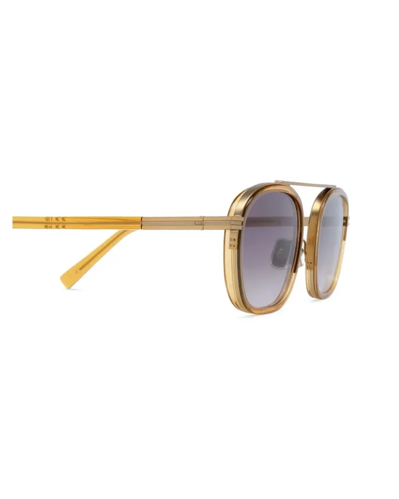 Ermenegildo Zegna EZ0231 Round-Frame Sunglasses — Dark Yellow Dark