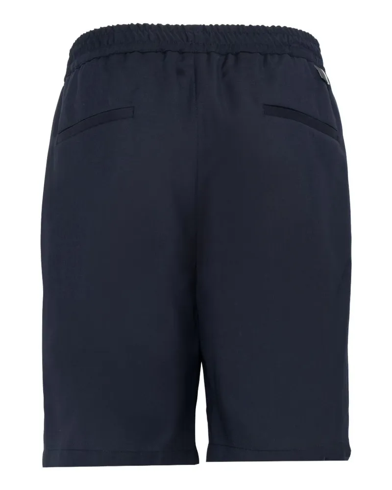 Low Brand Men Shorts Blue Virgin Wool Navy