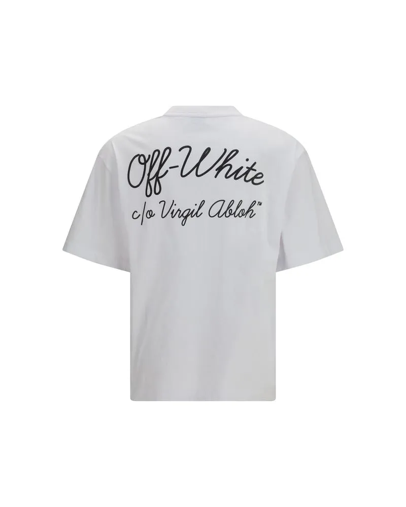 OFF-WHITE Men White Cotton T-Shirt White