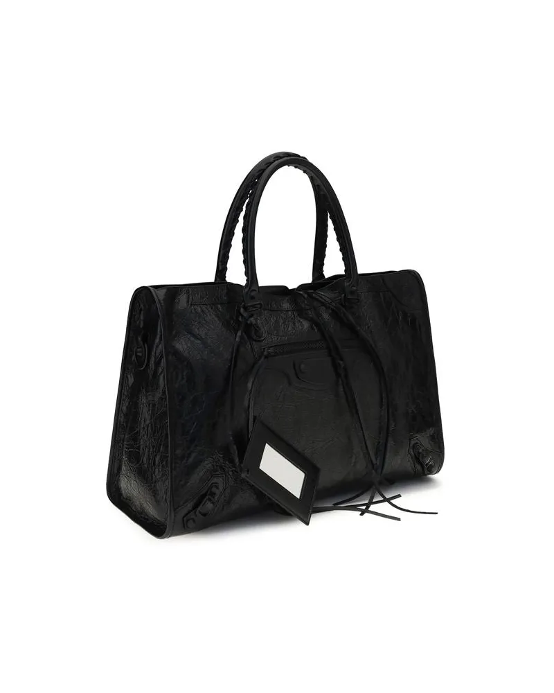 Balenciaga Men's Black Lamb Ovis Aries Shoulder Bag Black